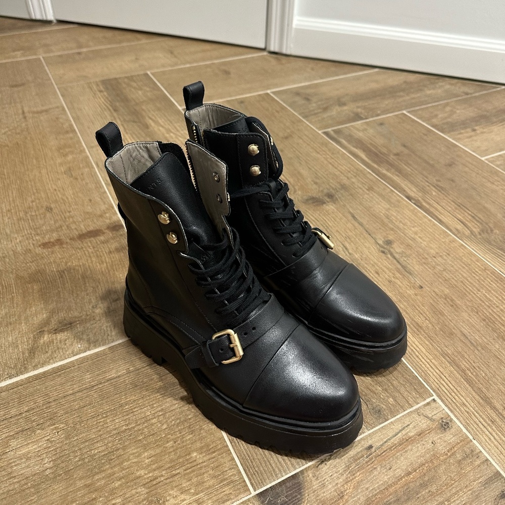 All Saints Stellar Cap Toe Combat Boot